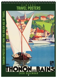Asgard Press 2026 Vintage Travel Posters Deluxe Wall Calendar, 11"x15" - Picture 1 of 6