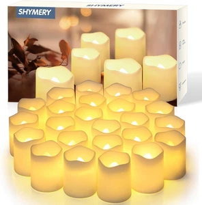 SHYMERY flammenlose Votivkerzen, flammenlos flackernde elektrische Kunstkerze, 24 Pa - Bild 1 von 8