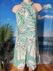 NWT CUPSHE Boho Knee (Aquamarine) Green White Yellow Floral Leaves Size Medium - Picture 1 of 7