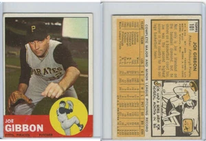1963 Topps Baseball, #101 Joe Gibbon, Pittsburgh Pirates - Bild 1 von 1