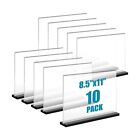 10 Pieces Acrylic Sign Holder 8.5 x 11 Inches Horizontal Clear Plastic Sign H...