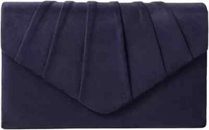 Clutch Purse Evening Bag for Women Evening Wedding Party Velvet Suede Pleated Ha - Picture 1 of 4
