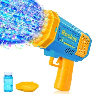 40 Hole Bazooka Bubble Gun Rocket Launcher Bubble Machine Kid Toys Outdoor Play - Image 1 of 4