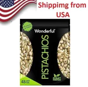 Wonderful Pistachios In-Shell Roasted and Salted Nuts 48 Ounce Resealable Bag - Picture 1 of 5