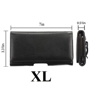 For Samsung Galaxy A14 5G Horizontal Leather Pouch Case Belt Clip Holster Black - Picture 1 of 10
