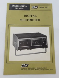 DIGITAL MULTIMETER B&K Model 281 Instruction Manual 1972 book - Picture 1 of 6