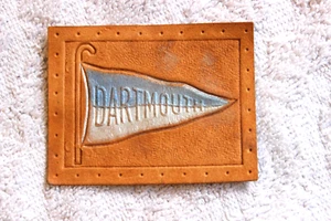 1900s 2" x 2 1/2" tobacco leather - Dartmouth University - Picture 1 of 2