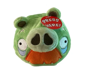 Angry Birds Plush 5" NO SOUND Mustache Foreman Bad Piggies - Picture 1 of 9