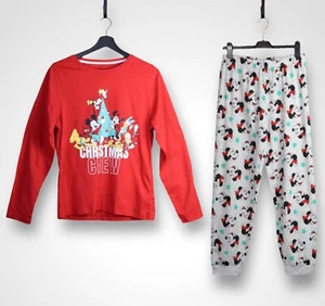 Primark Disney Christmas Mickey Mouse Christmas Crew Pyjamas Size M (UK 12-14) - Picture 1 of 14