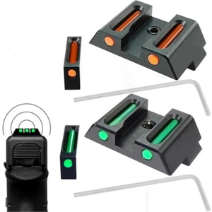 New Fiber Optic Front Rear Sight Fits Glock 17/17L 19 22 23 24 26 27 33 34 35 38 - Picture 1 of 12