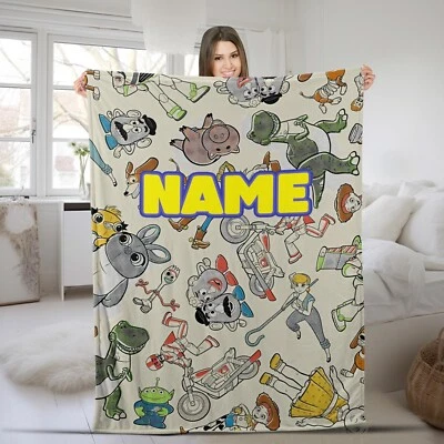 Manta polar de felpa personalizada Disney Toy Story, nombre personalizado manta Disney Foto 1 de 4