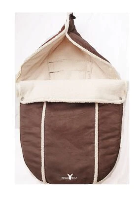 Fußsack für Babyschalen Autositz Universal Teddyfutter Braun 0-12 Monate WallaBo - Bild 1 von 4