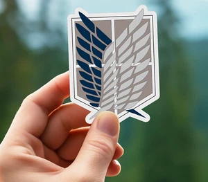 NEW- For Attack on Titan Scout Logo Vinyl Sticker Decal 3.5 x 2.5 INCHES - Picture 1 of 4