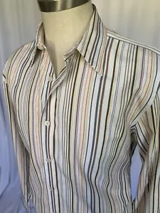 Camisa CLUB MONACO Para Hombres Algodón Popelina Multi Rayas, Mediana - Imagen 1 de 8