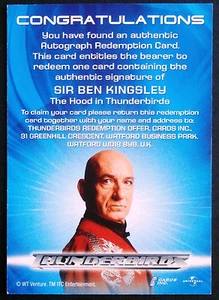 Thunderbirds The Movie - Sir Ben Kingsley as The Hood, Autograph REDEMPTION CARD - Picture 1 of 2