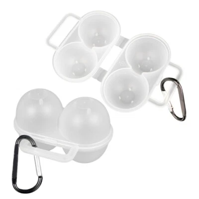 2Pcs Outdoor Portable Eggs Storage Box 2 Grid Plastic Eggs Storage Container - Image 1 of 4