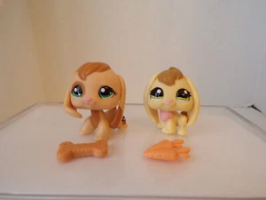 Littlest Pet Shop ~ #1664 ~ Adler ~ Hund ~ gelb ~ grüne Augen ~ #1167 ~ Schleifenohr Hase ~ gelb - Bild 1 von 4