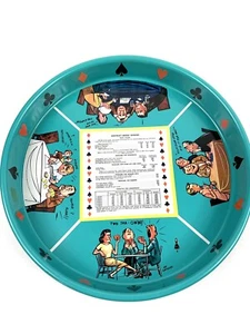 Vintage BRIDGE SCORING Mason ware Tray w/Joe Carpenter Cartoons c 1950's - Picture 1 of 4