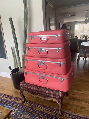 Ventura Co Rosa Maleta Maleta Equipaje Retro 1960 Fabulosas Maletas Vintage  Foto 1 de 4