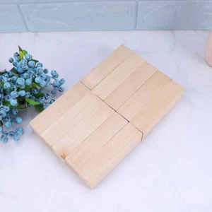 10 Pcs Wooden Plank Carving Square Child Planks for Crafting Woodcraft Sticks - Picture 1 of 10