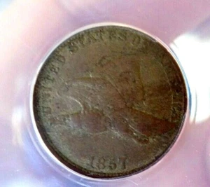 FLYING EAGLE CENT 1857 ANACS VF 20+++++ UNDERGRADE FE DDO FS-105 S-3 RARE DDO - Picture 1 of 4