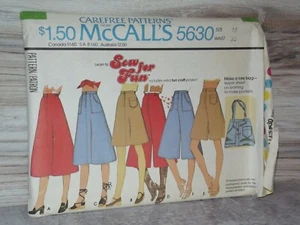 70's Culottes gauchos skirts & jeans tote pattern 5630 size 16 CUT B43 - Picture 1 of 1