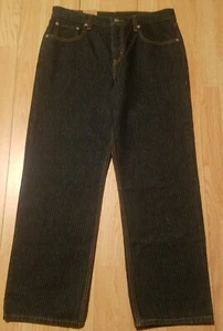 NWT LEVI'S Low Pro Relaxed Straight Jeans Womens (Sz 12) 31x30 Pin Stripe Denim - Picture 1 of 15