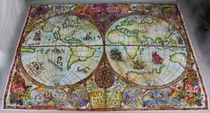 Abakuhaus wall hanging textile print 150x110 cm mural nautical world map B4-NK - Picture 1 of 17