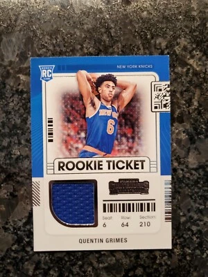 2021-22 Panini Contenders Quentin Grimes Rookie Ticket Swatch #RTS-QGR Patch - Image 1 of 2
