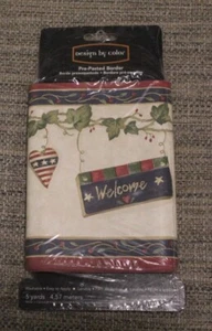 Americana Country Hearts Birdhouse wallpaper border MN5001 5 Yards - Picture 1 of 4