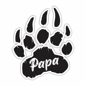 Papa Bear Paw Print Vinyl Decal Bumper Sticker Dad Baby On Board Window Car - Picture 1 of 3