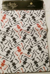 Spooky Night Skeletons Table Runner 15" x 90" Orange Black White NEW - Bild 1 von 1