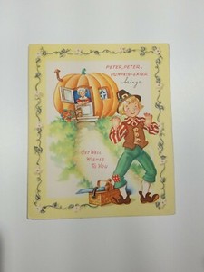 Vintage Card-Peter Peter Pumpkin-Eater-Get Well Card 