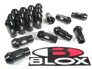 BLOX Aluminum Extended Open Ended Wheel Tuner Lug Nuts Black 12x1.5mm 20pcs NEW - Picture 1 of 2