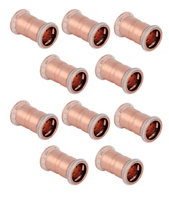Pack of 10x Geberit Mapress Copper 15mm Straight Couplers Map Press Freepost - Picture 1 of 2