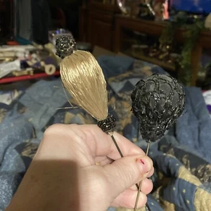 2 Antique Handmade Milners Hatpin Hat Pin - Picture 1 of 4