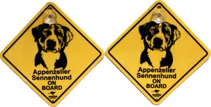 2 Stück 12cm Roadsign Schild + Saugnapf Appenzeller Sennenhund Warnschild hund - Picture 1 of 1