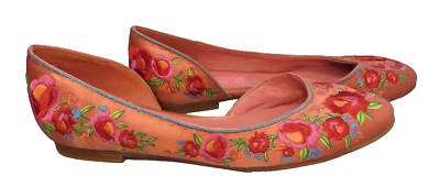 NWOB Betsey Johnson Pink Floral Embroidered Embellished Ballet Flats Size 6 - Image 1 of 4