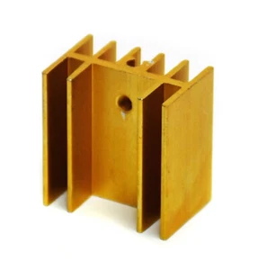 10pc Transistor TO-220 Aluminum Heat Sink * 24x16mm WxD H=25mm Gold * No Pin - Picture 1 of 7