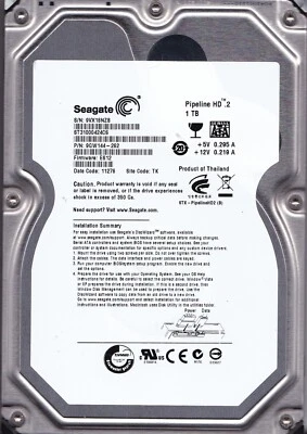 ST31000424CS p/n: 9GW144-262 s/n: 9VX f/w: ES12 TK 2011 1TB SATA 3.5" SEAGATE - Image 1 of 4