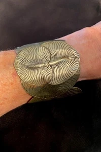 GOGO BLÄTTER MANSCHETTE ARMBAND MEXIKO VERSTELLBAR SIGNIERT STERLING ALUMINIUM KUPFER LG - Bild 1 von 8