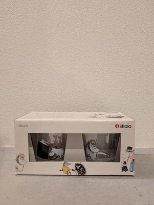 Iittala Moomin Nordic Glass Set of 2 Designer Hand-Blown Collectible Glassware - Image 1 of 4