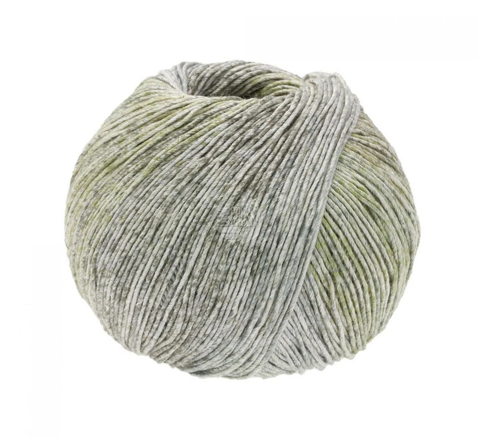 Wolle Kreativ! Lana Grossa - Solo Lino Print - Fb. 151 graubeige/helloliv 100 g - Bild 1 von 1