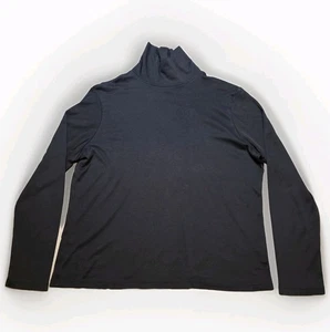 LL Bean Mens XL Mock Turtleneck Black Long Sleeve Shirt Reg Blank Base Layer - Picture 1 of 5