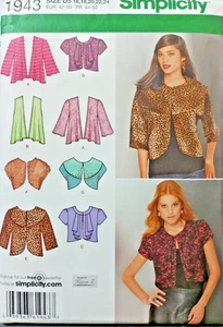 Simplicity Sewing Pattern 1943 Misses 16-24 Knit and Woven Jackets and Vests - Picture 1 of 9