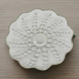 Vintage Duncan & Miller Beaded Swirl Clear Glass Pinwheel Bubble Plate 8" - Picture 1 of 7