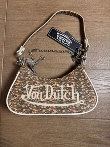 Bolso de Hombro Von Dutch Camuflado Y2K Borde Blanco Nuevo con Etiquetas - Imagen 1 de 10