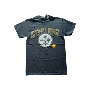 NFL Pittsburgh Steelers Logo T Shirt Black Crew Neck Short Sleeve Tee Mens S-M-L - Picture 1 of 2
