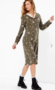 Vestido midi relajado manga larga floral Ditsy marrón caqui M&S Per Una. 12. Nuevo #53 - Imagen 1 de 10