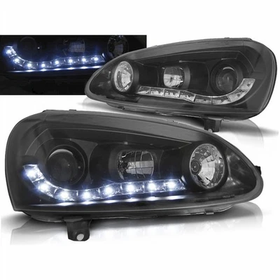 Juego de faros LED para VW Golf 5 V en negro - Imagen 1 de 3